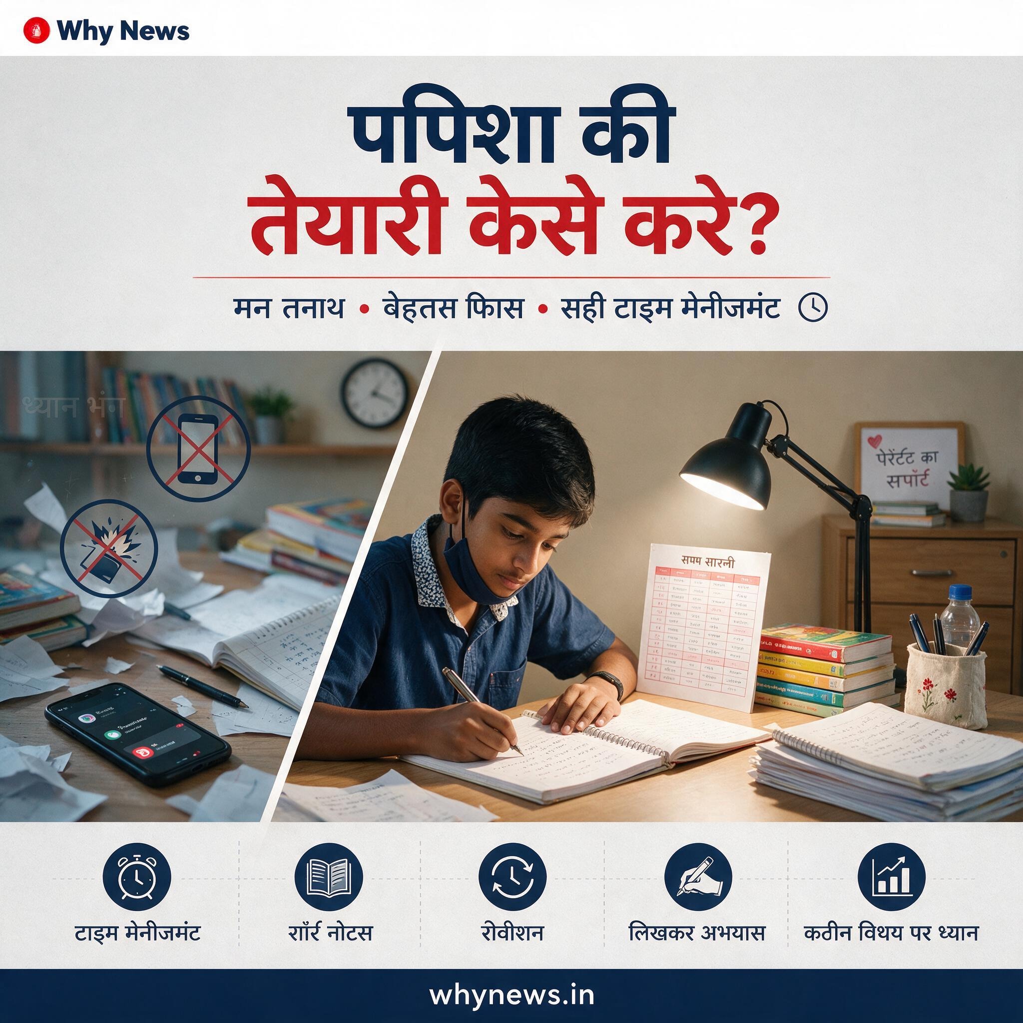 छात्रों के लिए परीक्षा की तैयारी के आसान टिप्स, टाइम मैनेजमेंट, रिवीजन और लिखकर अभ्यास