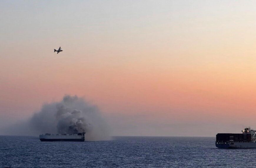 Salvage crew bound for the site of cargo ship fire off the coast of Alaska