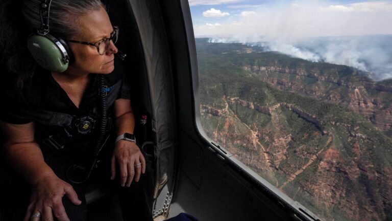 Arizona governor tours wildfire destruction along Grand Canyon's North Rim