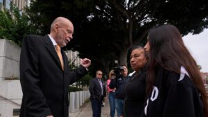 A day outside an LA detention center shows…