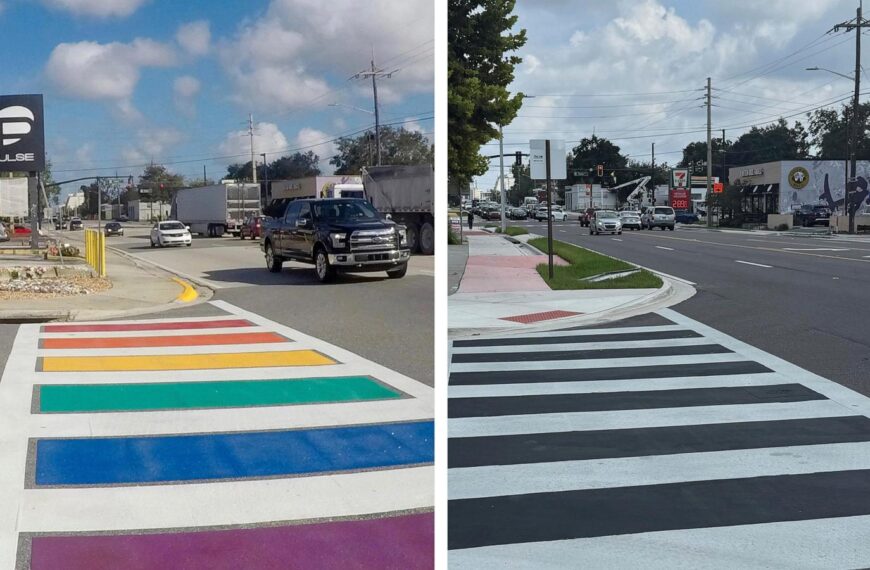 Orlando officials denounce removal of rainbow crosswalk near Pulse nightclub mass shooting site