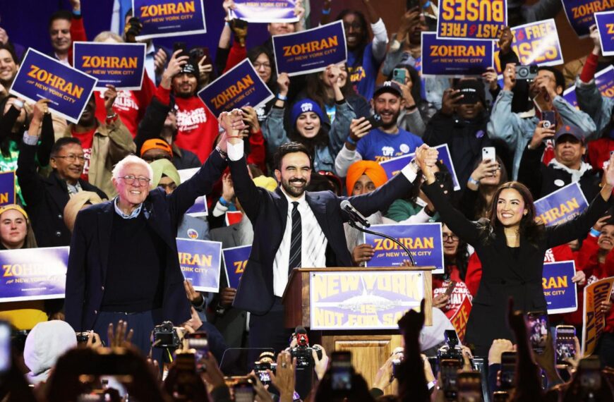 New York mayoral candidate Zohran Mamdani rallies voters with support from Bernie Sanders and AOC
