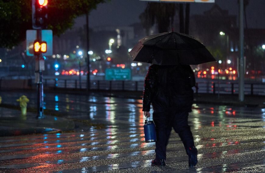 Rare October storm brings heavy rain and possible mudslides to Southern California