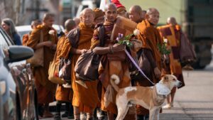 Buddhist monks and their dog captivate Americans while&hellip;