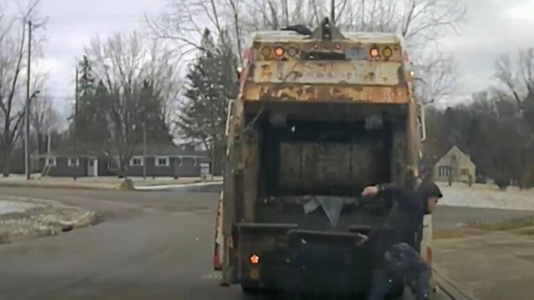 Ohio sanitation worker surprised to find police suspect in trash can