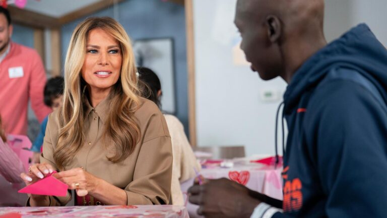 Melania Trump says she doesn't eat 'much sweets' as she celebrates Valentine's Day with children