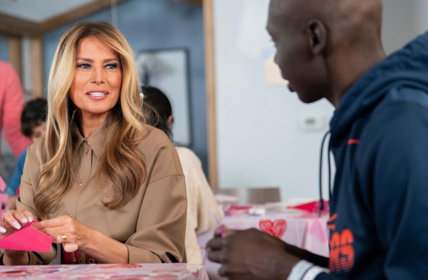 Melania Trump says she doesn’t eat ‘much sweets’ as she celebrates Valentine’s Day with children