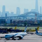 United flight landing in Newark strikes light pole on New Jersey Turnpike, FAA says