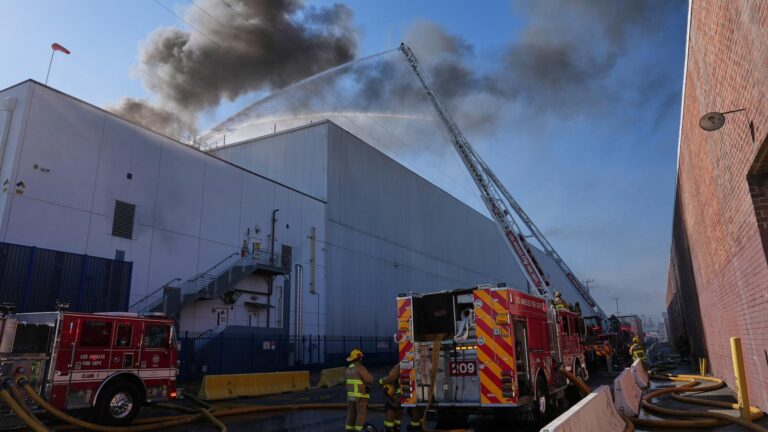 Los Angeles warehouse fire prompts shelter-in-place orders due to hazardous air