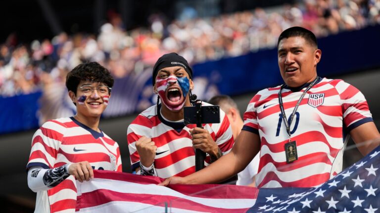 Roaring crowds in stars and stripes show up for the US team, and soccer's moment in their country