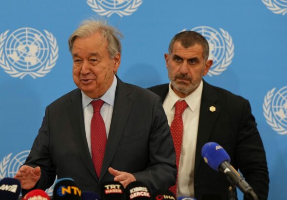 Cyprus' ethnic split must be resolved to stabilize a tumultuous region, UN chief says