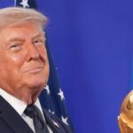 Trump celebrates the World Cup as a US victory as he prepares to present trophy to the winning team