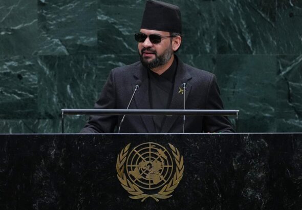 Nepal's leader, at UN, says recent floods serve as a 'warning to the world' about climate change