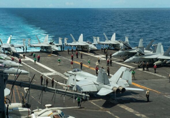 2 US Navy aviators eject while landing plane on carrier off Virginia, 4 sailors injured