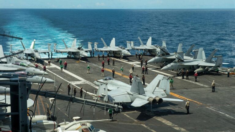 2 US Navy aviators eject while landing plane on carrier off Virginia, 4 sailors injured