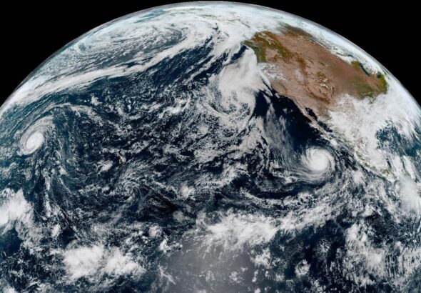 Nolo changes from a hurricane to a typhoon after crossing the international date line